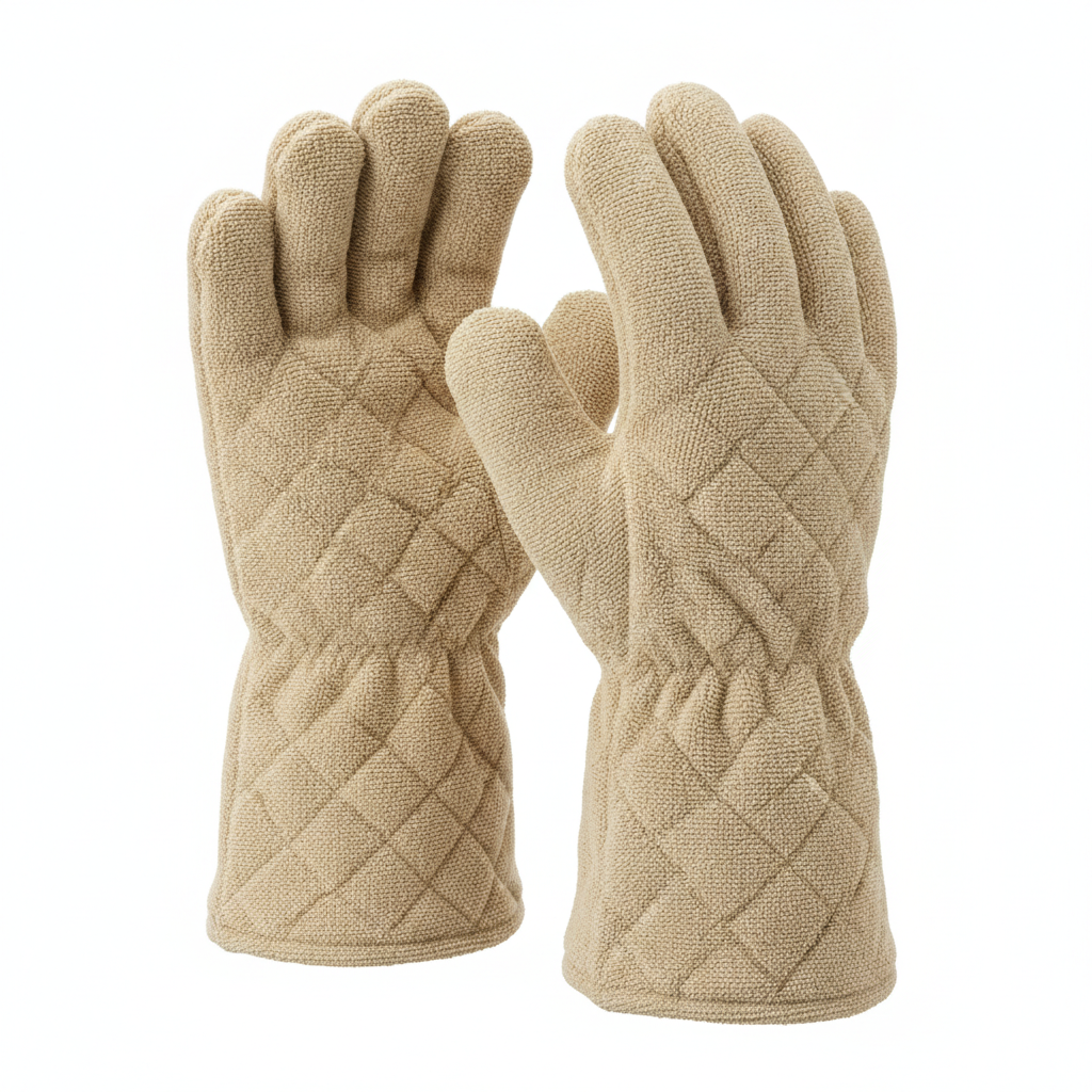 Guante de contacto térmico Kavall de Kevlar con forro de felpa, resistente a 250 °C, para hornos y prensas (EN 407)