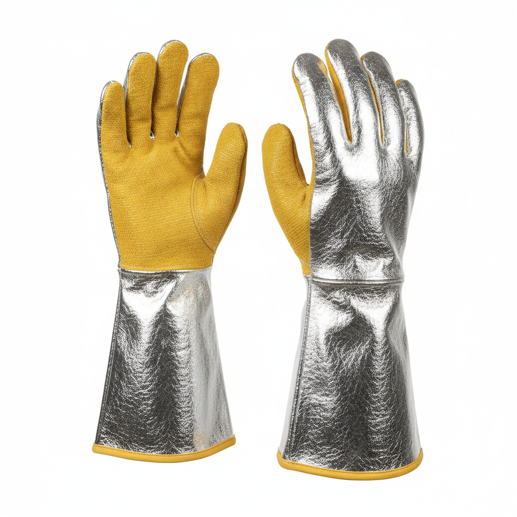 Guante con respaldo aluminizado para calor radiante de fundición y forja (EN 407)